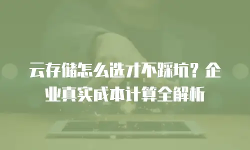 云存储怎么选才不踩坑？企业真实成本计算全解析