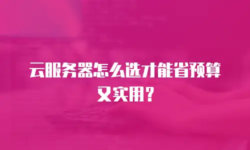 云服务器怎么选才能省预算又实用？