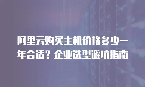 阿里云购买主机价格多少一年合适？企业选型避坑指南