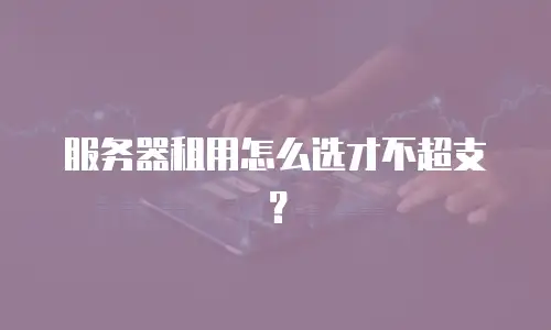 服务器租用怎么选才不超支？