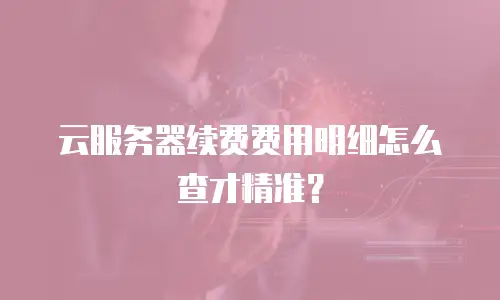 云服务器续费费用明细怎么查才精准？