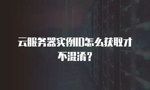 云服务器实例ID怎么获取才不混淆？