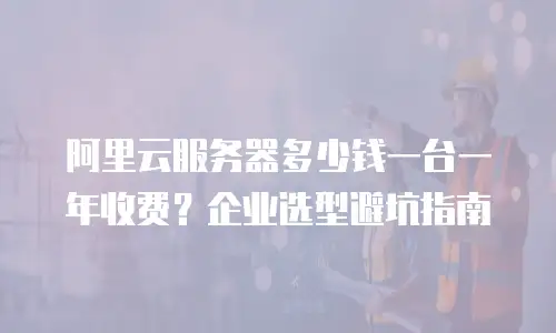 阿里云服务器多少钱一台一年收费？企业选型避坑指南