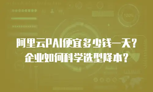 阿里云PAI便宜多少钱一天？企业如何科学选型降本？