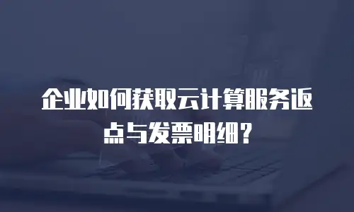 企业如何获取云计算服务返点与发票明细？