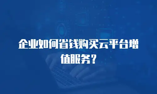 企业如何省钱购买云平台增值服务？