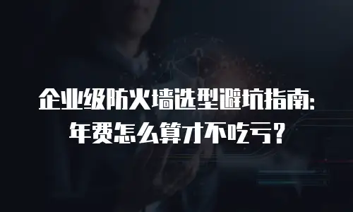 企业级防火墙选型避坑指南：年费怎么算才不吃亏？