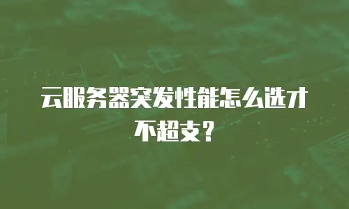 云服务器突发性能怎么选才不超支？