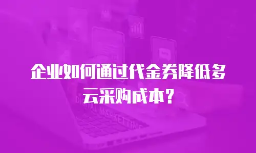 企业如何通过代金券降低多云采购成本？