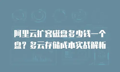 阿里云扩容磁盘多少钱一个盘？多云存储成本实战解析