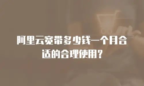 阿里云宽带多少钱一个月合适的合理使用？