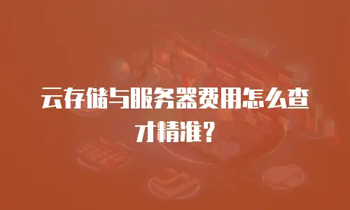 云存储与服务器费用怎么查才精准？