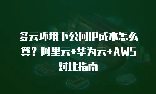 多云环境下公网IP成本怎么算？阿里云+华为云+AWS对比指南