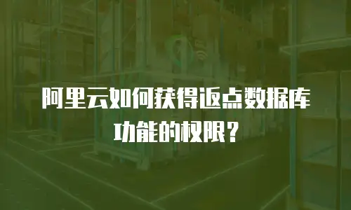 阿里云如何获得返点数据库功能的权限？