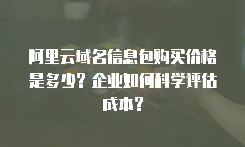 阿里云域名信息包购买价格是多少？企业如何科学评估成本？