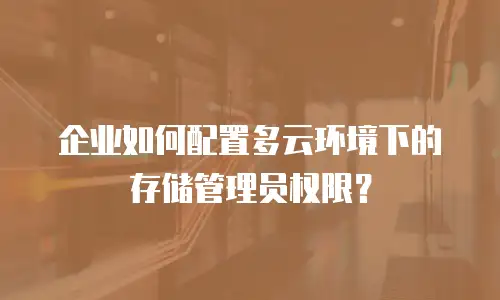 企业如何配置多云环境下的存储管理员权限？
