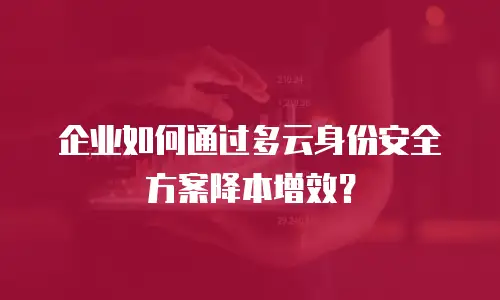企业如何通过多云身份安全方案降本增效？