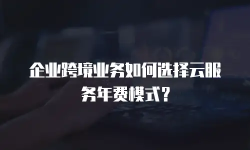 企业跨境业务如何选择云服务年费模式？