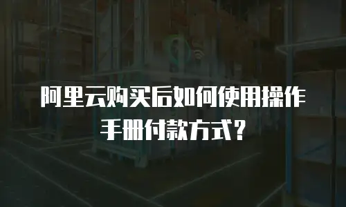 阿里云购买后如何使用操作手册付款方式？