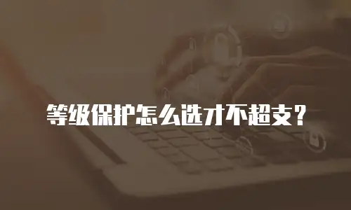 等级保护怎么选才不超支？