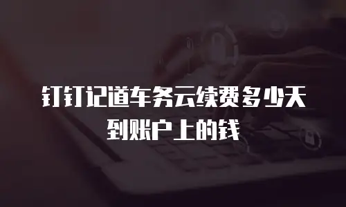 钉钉记道车务云续费多少天到账户上的钱