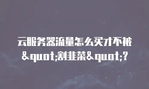 云服务器流量怎么买才不被