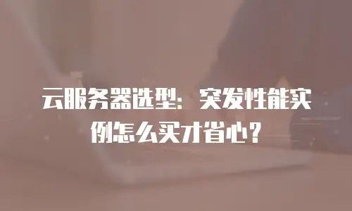 云服务器选型：突发性能实例怎么买才省心？