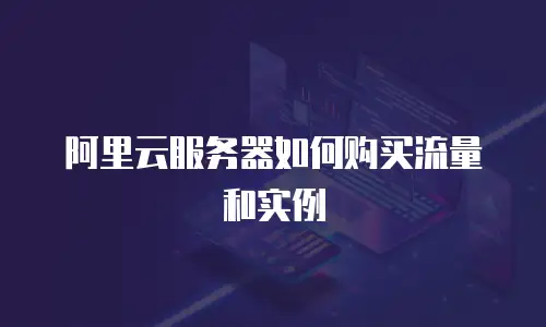 阿里云服务器如何购买流量和实例