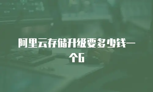 阿里云存储升级要多少钱一个G