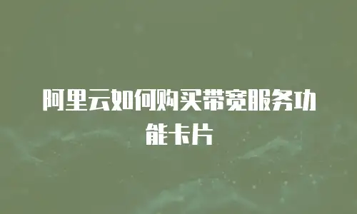 阿里云如何购买带宽服务功能卡片