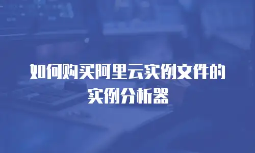 如何购买阿里云实例文件的实例分析器