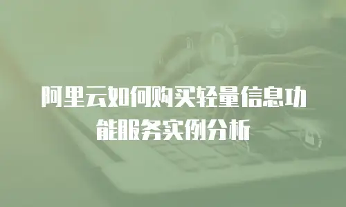 阿里云如何购买轻量信息功能服务实例分析