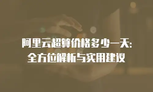 阿里云超算价格多少一天：全方位解析与实用建议