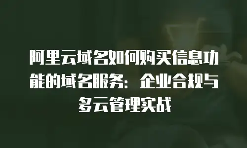 阿里云域名如何购买信息功能的域名服务：企业合规与多云管理实战