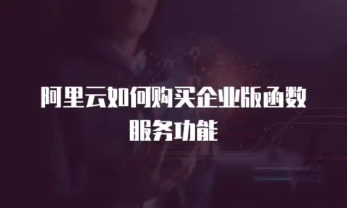 阿里云如何购买企业版函数服务功能