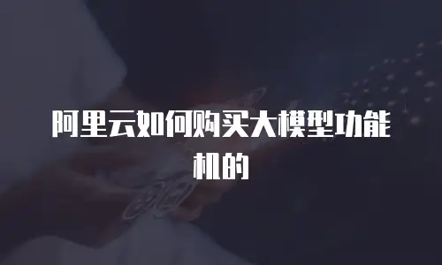 阿里云如何购买大模型功能机的
