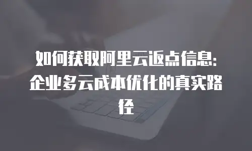 如何获取阿里云返点信息：企业多云成本优化的真实路径