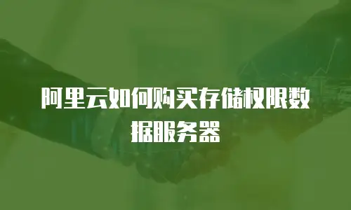阿里云如何购买存储权限数据服务器
