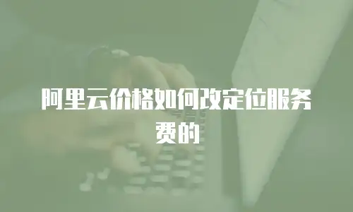 阿里云价格如何改定位服务费的