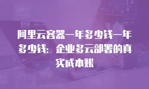 阿里云容器一年多少钱一年多少钱：企业多云部署的真实成本账
