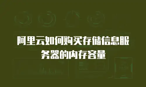 阿里云如何购买存储信息服务器的内存容量