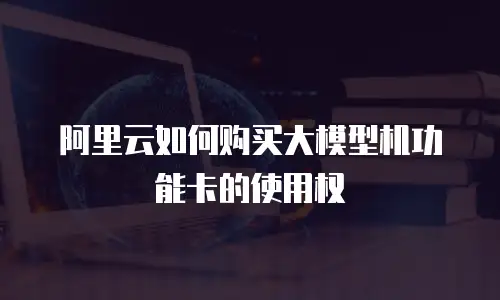 阿里云如何购买大模型机功能卡的使用权