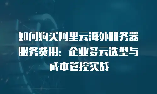 如何购买阿里云海外服务器服务费用：企业多云选型与成本管控实战