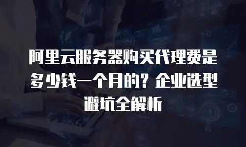 阿里云服务器购买代理费是多少钱一个月的？企业选型避坑全解析