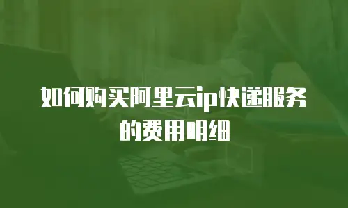 如何购买阿里云ip快递服务的费用明细
