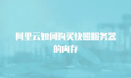 阿里云如何购买快照服务器的内存