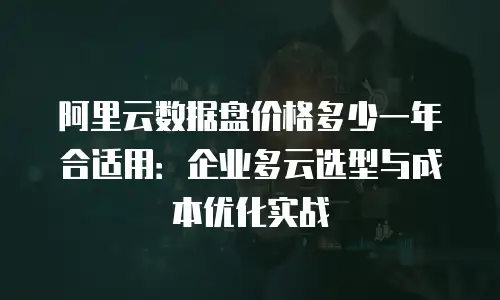 阿里云数据盘价格多少一年合适用：企业多云选型与成本优化实战