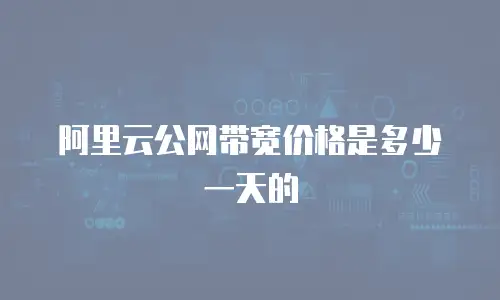 阿里云公网带宽价格是多少一天的