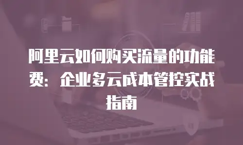 阿里云如何购买流量的功能费：企业多云成本管控实战指南