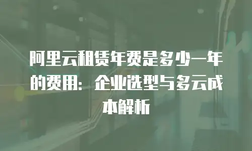 阿里云租赁年费是多少一年的费用：企业选型与多云成本解析